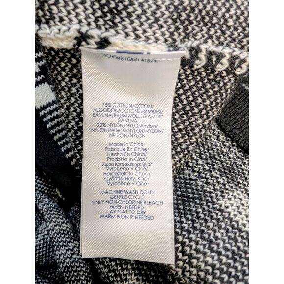 Chaps Black White Plaid Heavy Knit Zip Cardigan Jacket NWT Size Large - Picture 8 of 8